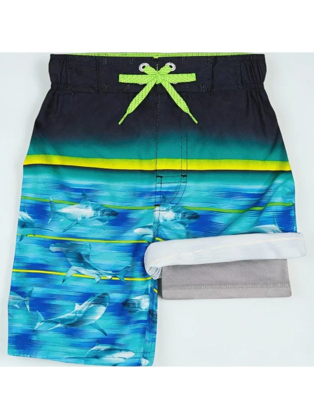 Boys Shark Swim Trunks 5/6 Medium ZeroXposur UPF 50+ Lined Beach Shorts NEW